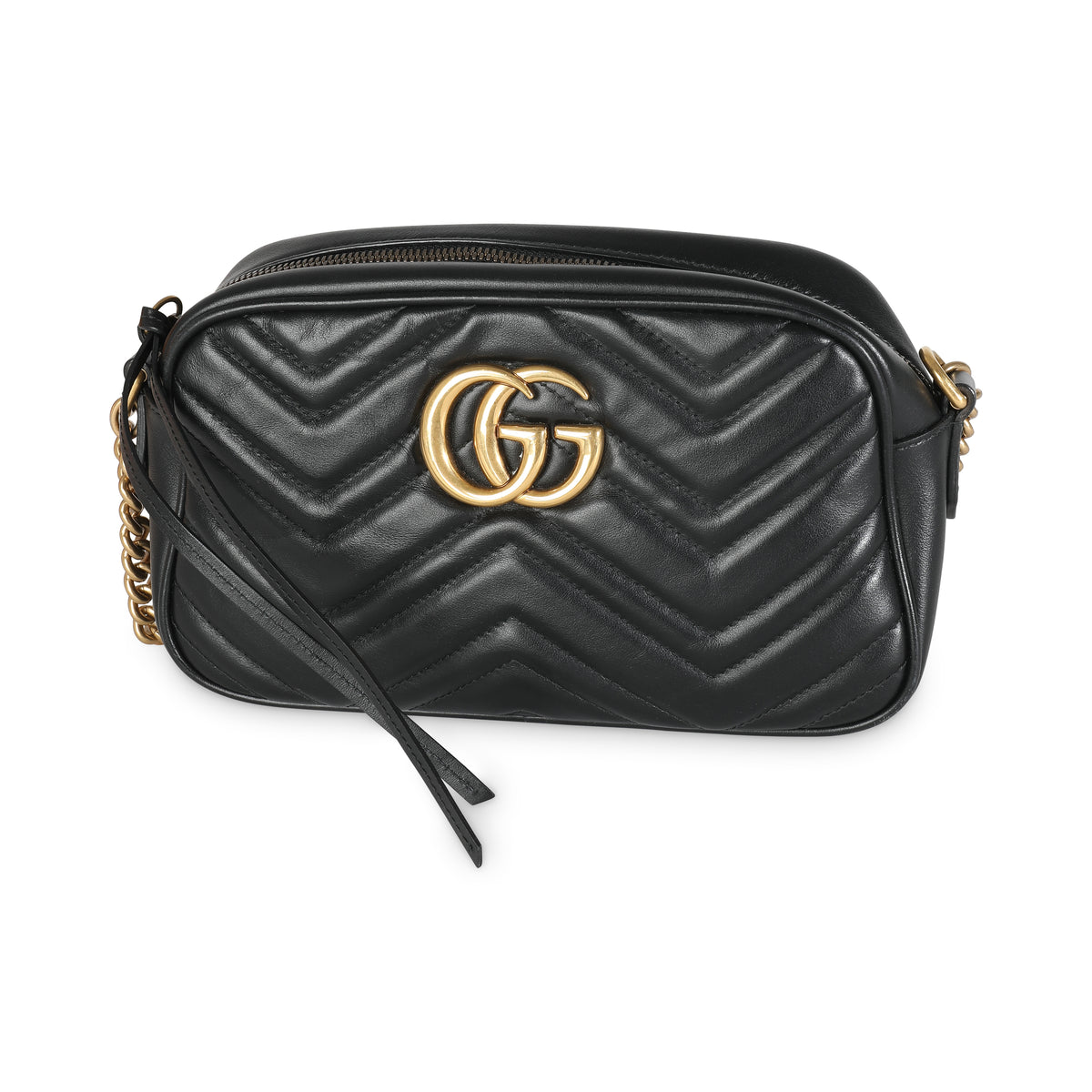 Black Matelasse Calfskin Small GG Marmont Shoulder Bag