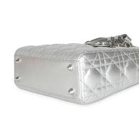 Silver Metallic Grained Calfskin Cannage My ABCDior Lady Dior