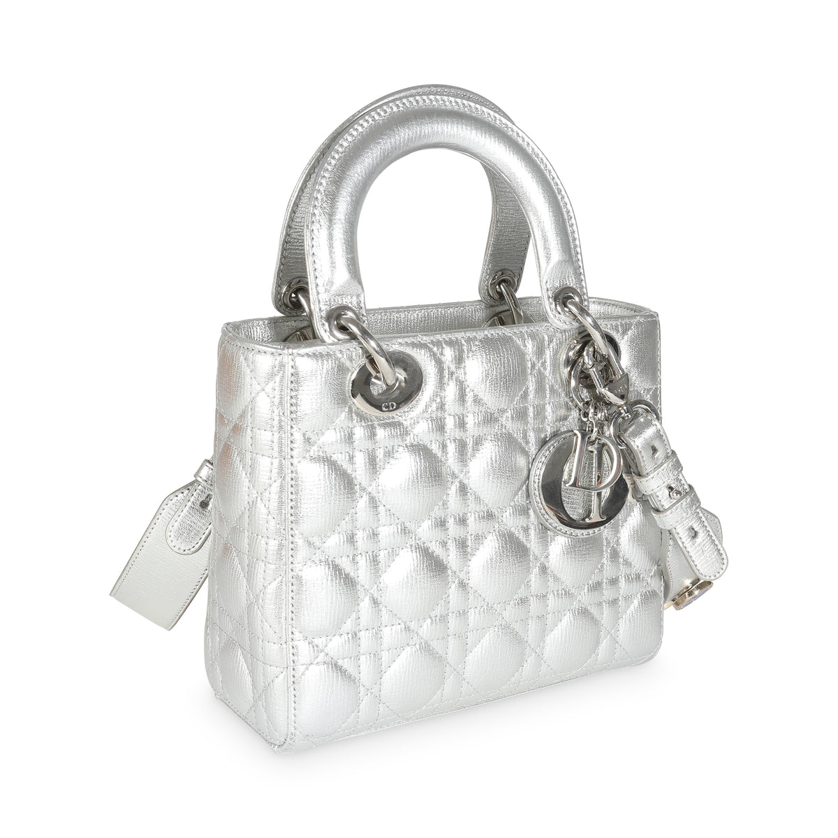 Silver Metallic Grained Calfskin Cannage My ABCDior Lady Dior