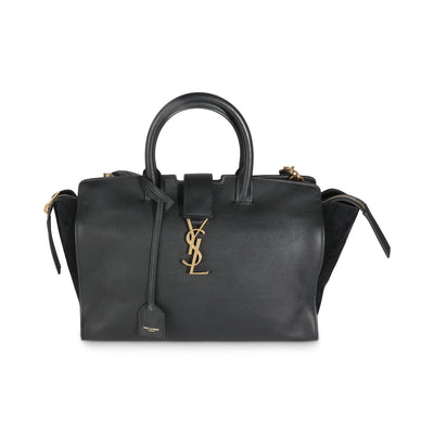 Black Smooth Calfskin Monogram Downtown Cabas