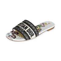 Multicolor Canvas Le Coeur En Fleurs Embroidered Dway Slide 40