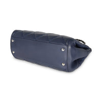 Navy Calfskin Double Stitch Small Hamptons Tote