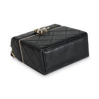 Chanel 23C Black Quilted Lambskin Box Chain Vanity Handbag clasp