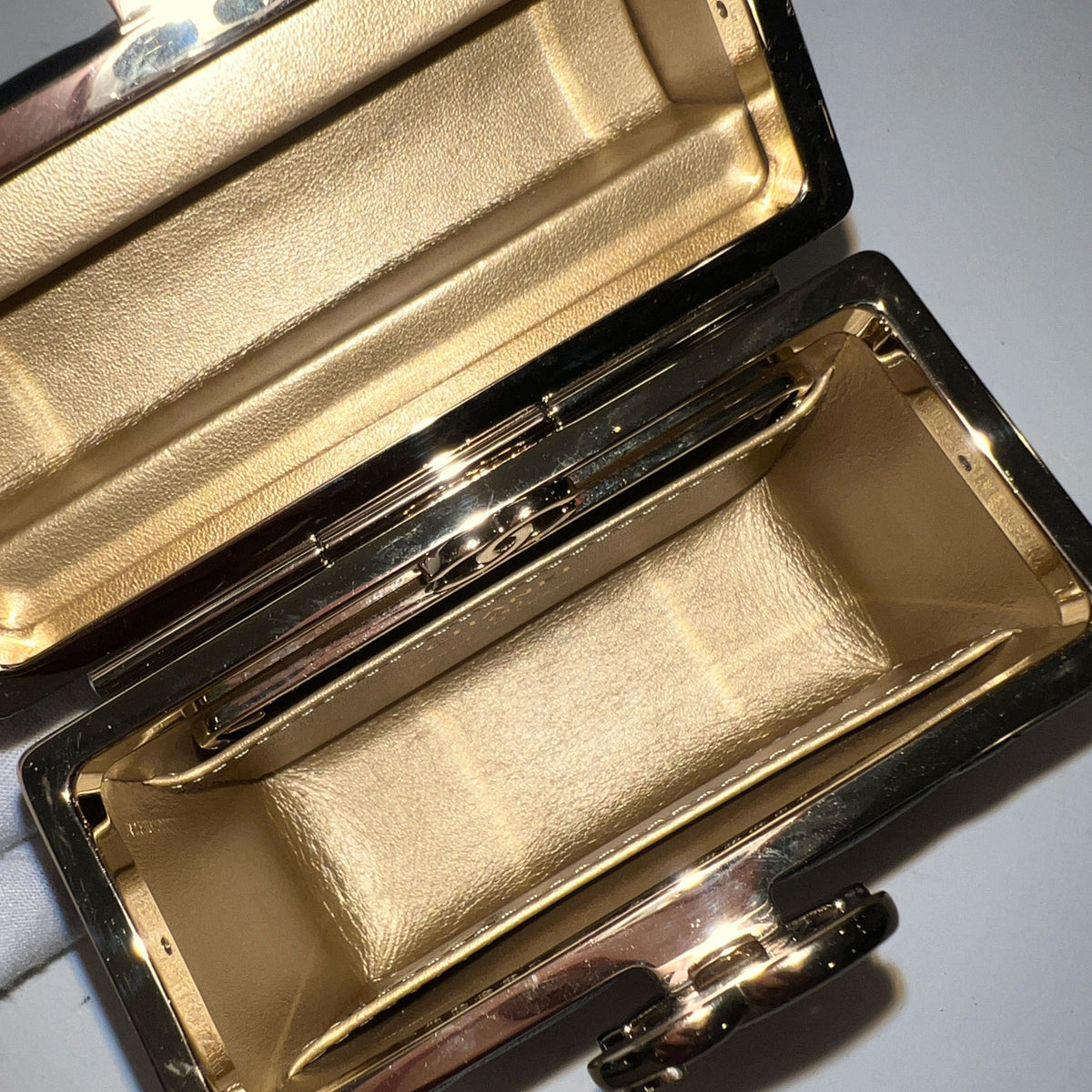 23C Black Quilted Lambskin Box Chain Vanity