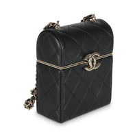 23C Black Quilted Lambskin Box Chain Vanity