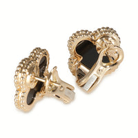 Alhambra Onyx Earrings in 18k Yellow Gold