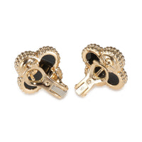 Alhambra Onyx Earrings in 18k Yellow Gold