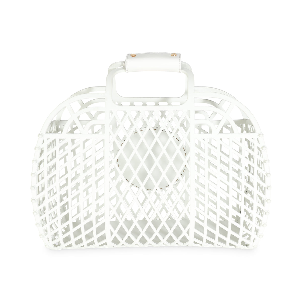 White Recycled Plastic Vitello Liberty Matte Medium Fendi Basket