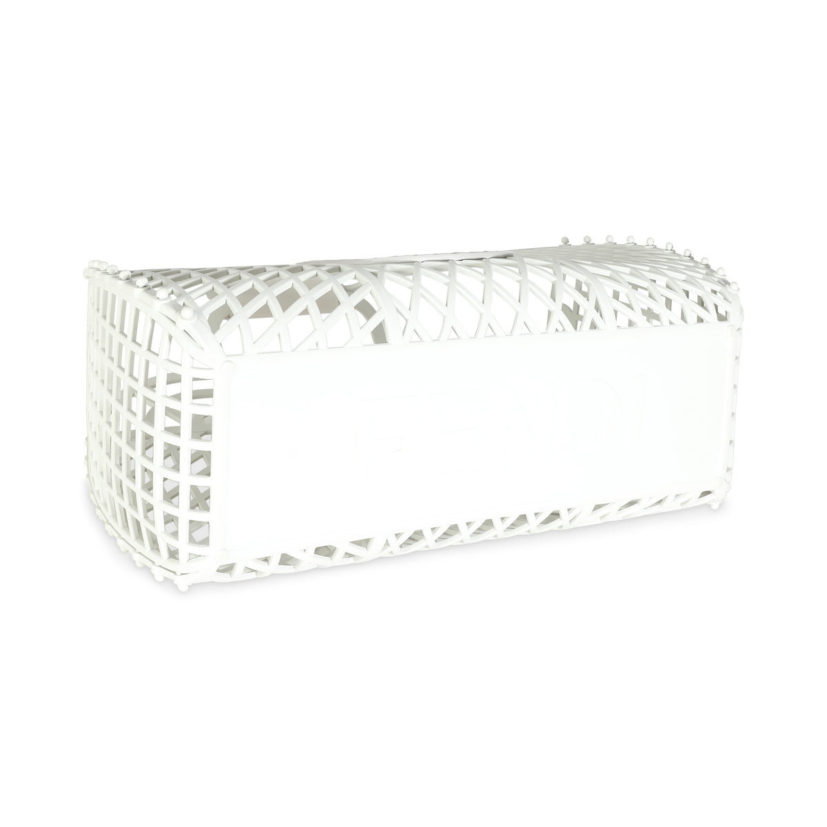 White Recycled Plastic Vitello Liberty Matte Medium Fendi Basket