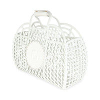 White Recycled Plastic Vitello Liberty Matte Medium Fendi Basket