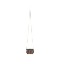 Brown Glazed Fabric FF 1974 Nano Baguette Charm