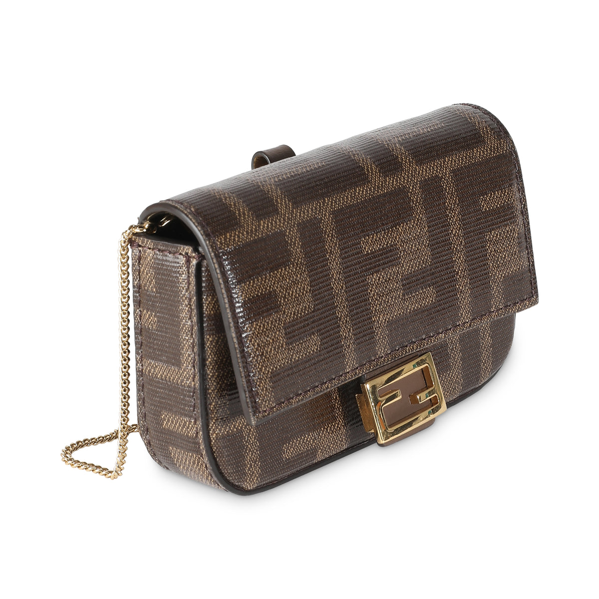 Brown Glazed Fabric FF 1974 Nano Baguette Charm