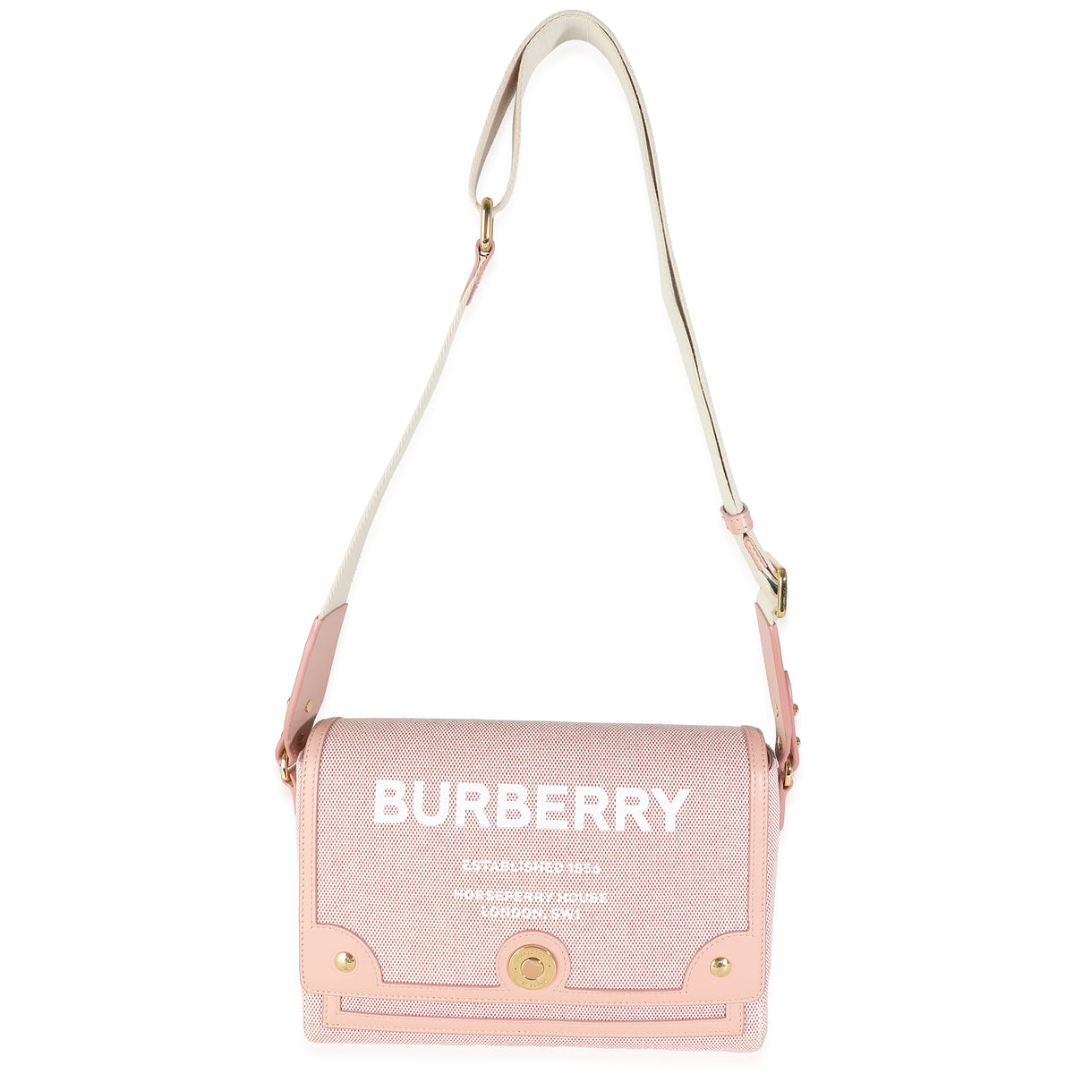 Pink Canvas Medium Note Crossbody Bag