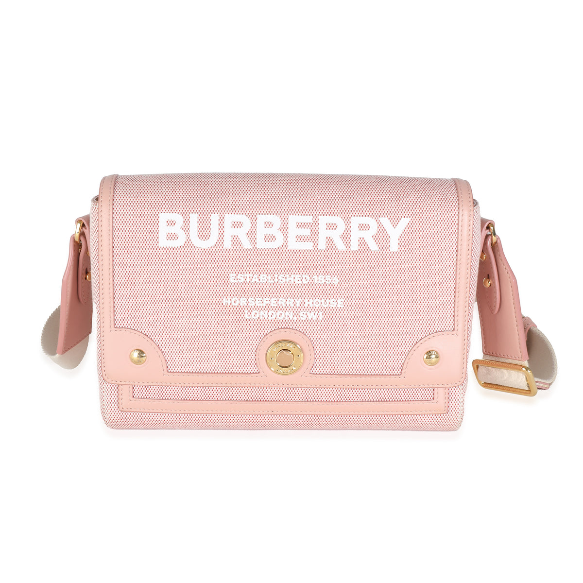 Pink Canvas Medium Note Crossbody Bag