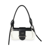 Black White City Calfskin Sidonie Shoulder Bag