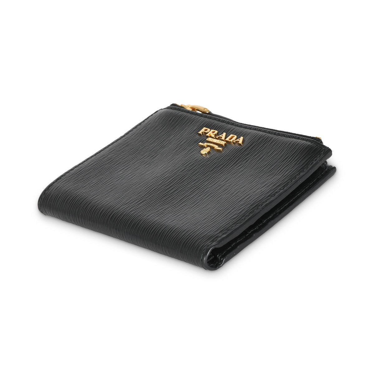 Black Vitello Move Bi-Fold Compact Wallet