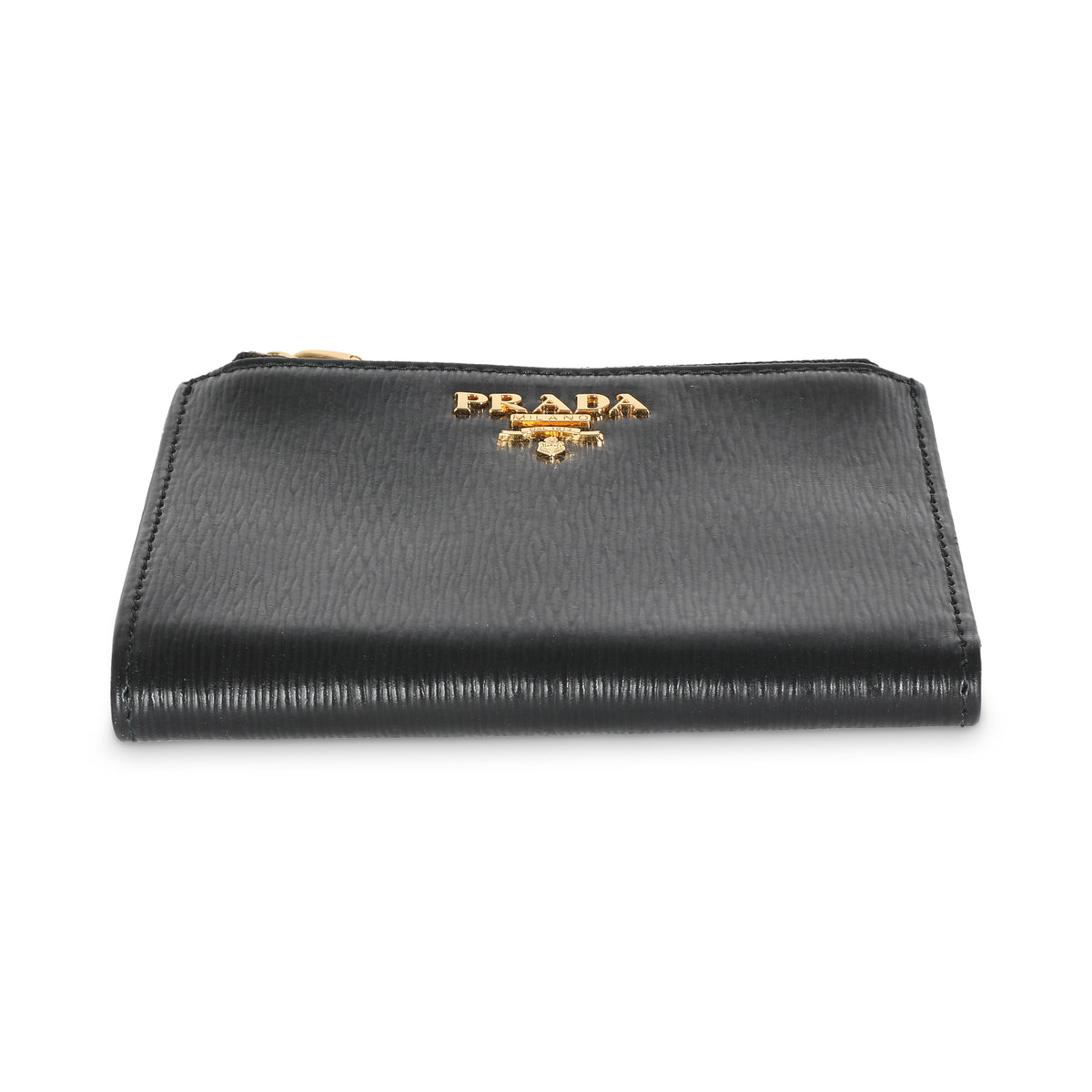 Black Vitello Move Bi-Fold Compact Wallet