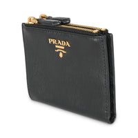 Black Vitello Move Bi-Fold Compact Wallet