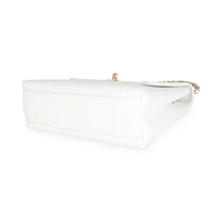 24K White Caviar Trapezoid Flap Bag