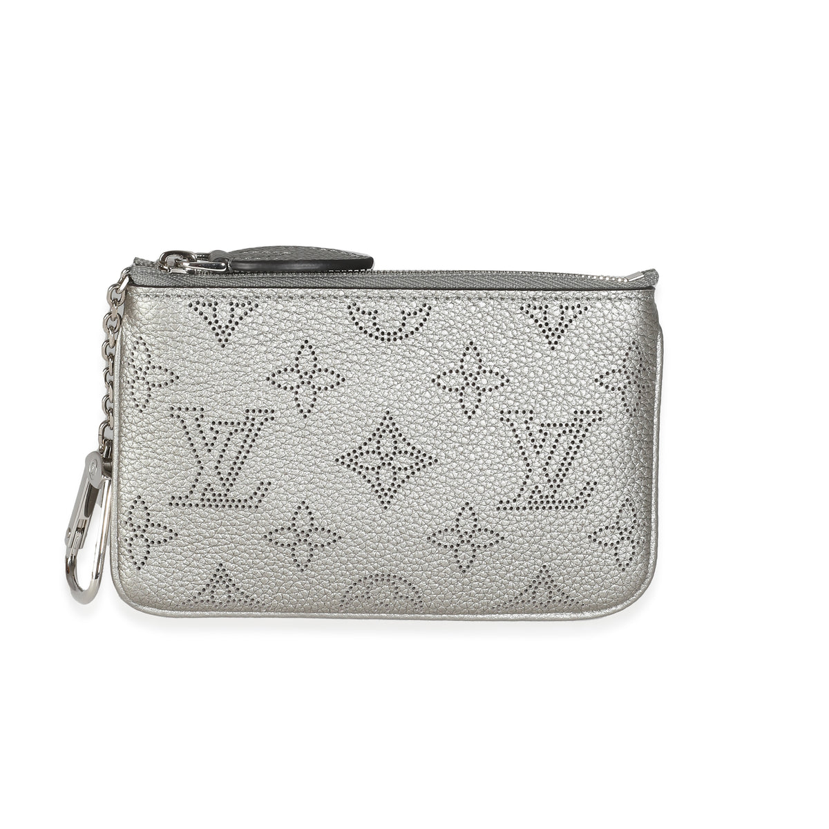 Silver Monogram Mahina Key Pouch