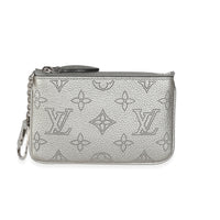 Silver Monogram Mahina Key Pouch