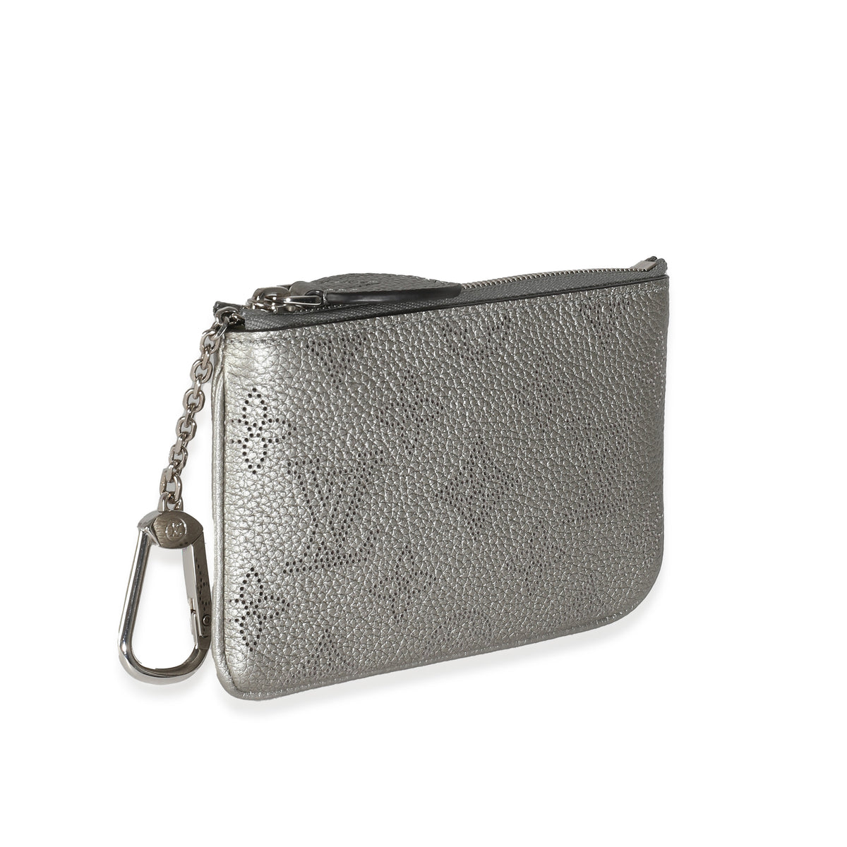 Silver Monogram Mahina Key Pouch