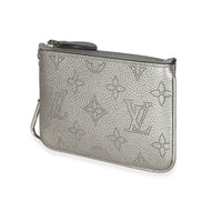 Silver Monogram Mahina Key Pouch