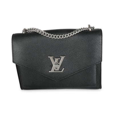 Black Calfskin Mylockme Chain Bag