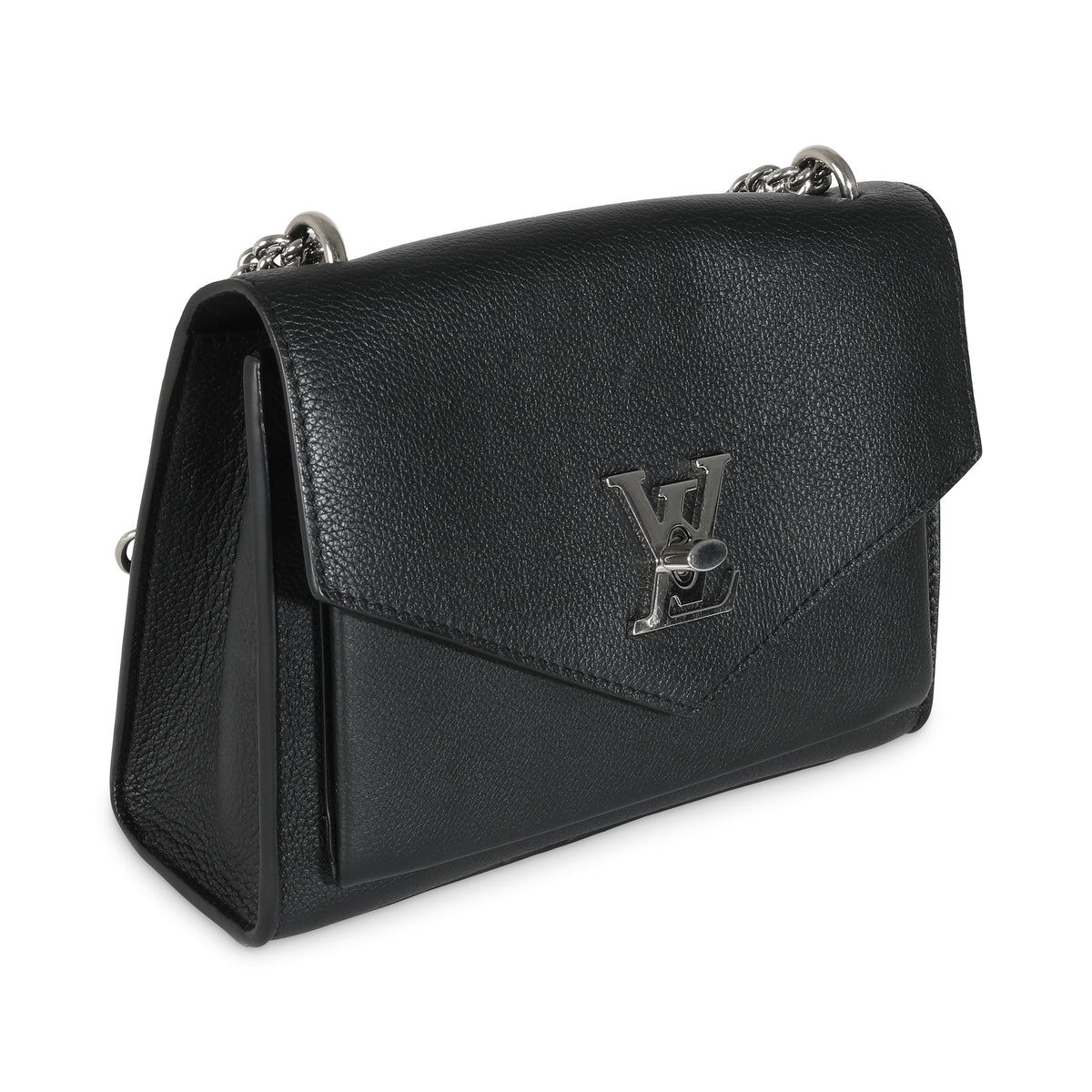 Black Calfskin Mylockme Chain Bag