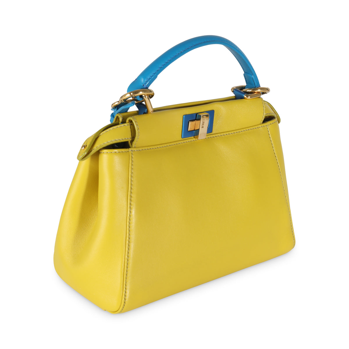 Yellow Blue Colorblock Nappa Mini Peekaboo