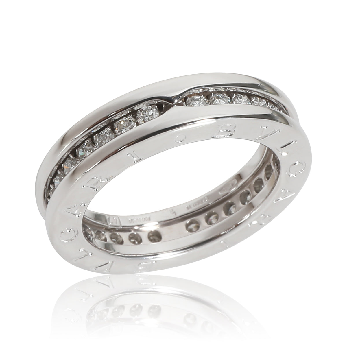 BVLGARI B.zero1 Ring in 18k White Gold 0.45 CTW bv