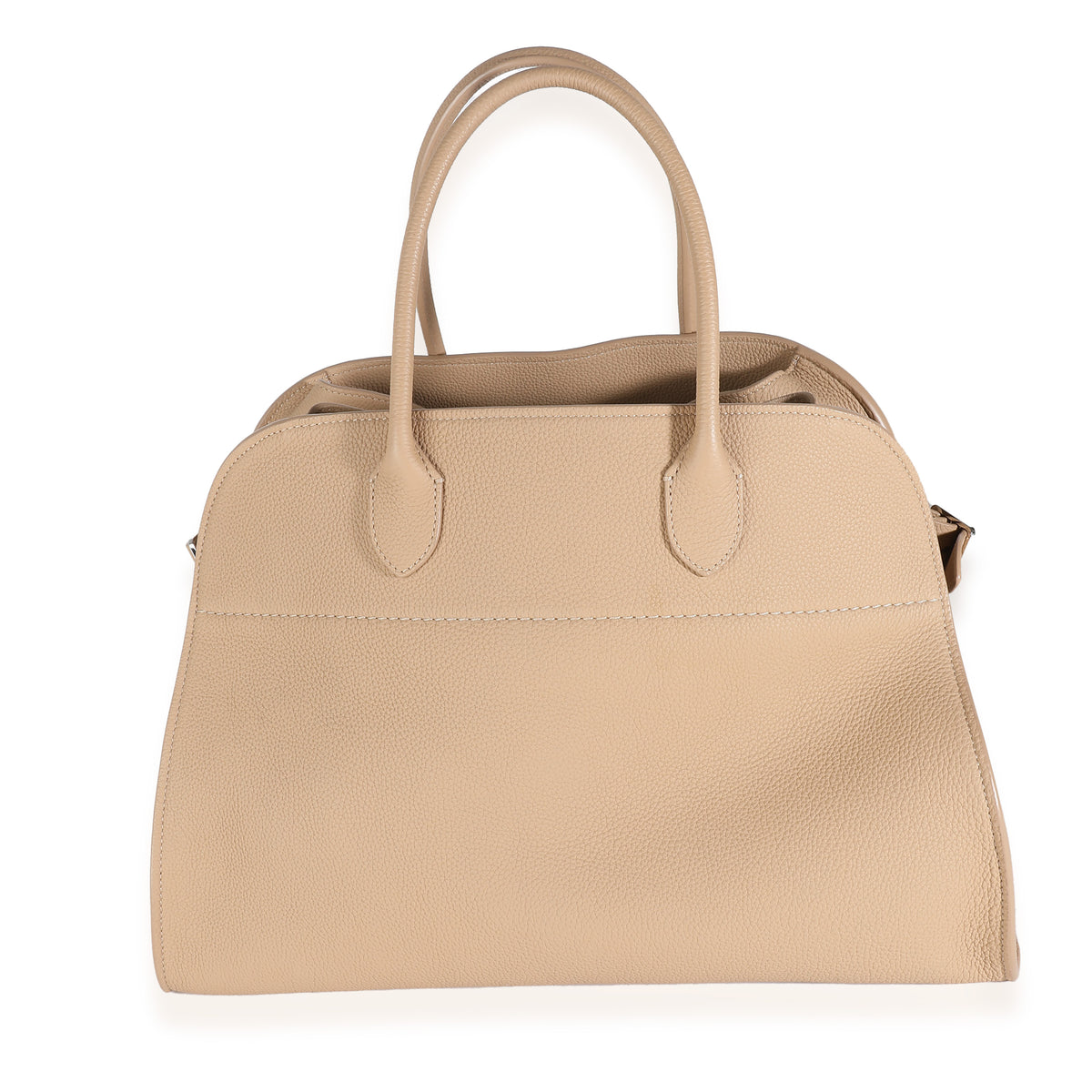 Dark Taupe Matte Grained Calfskin Soft Margaux 15 Bag