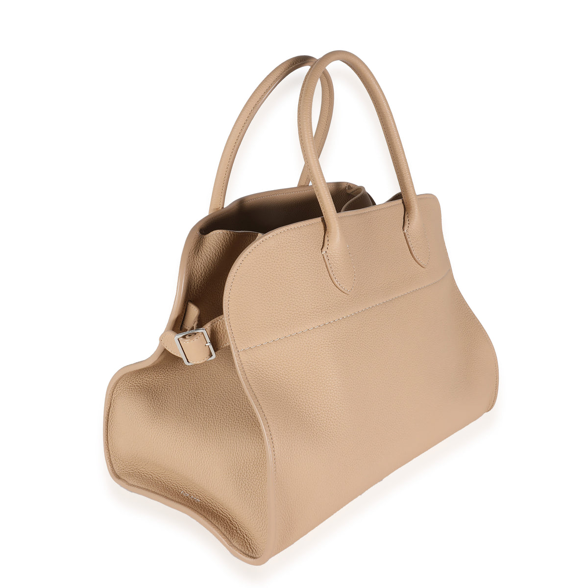 Dark Taupe Matte Grained Calfskin Soft Margaux 15 Bag