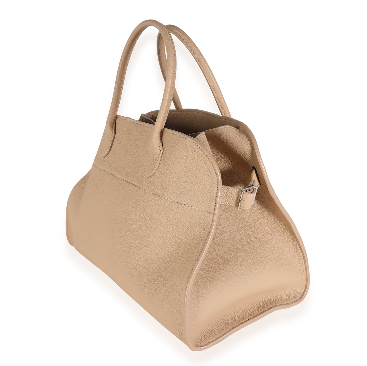 Dark Taupe Matte Grained Calfskin Soft Margaux 15 Bag