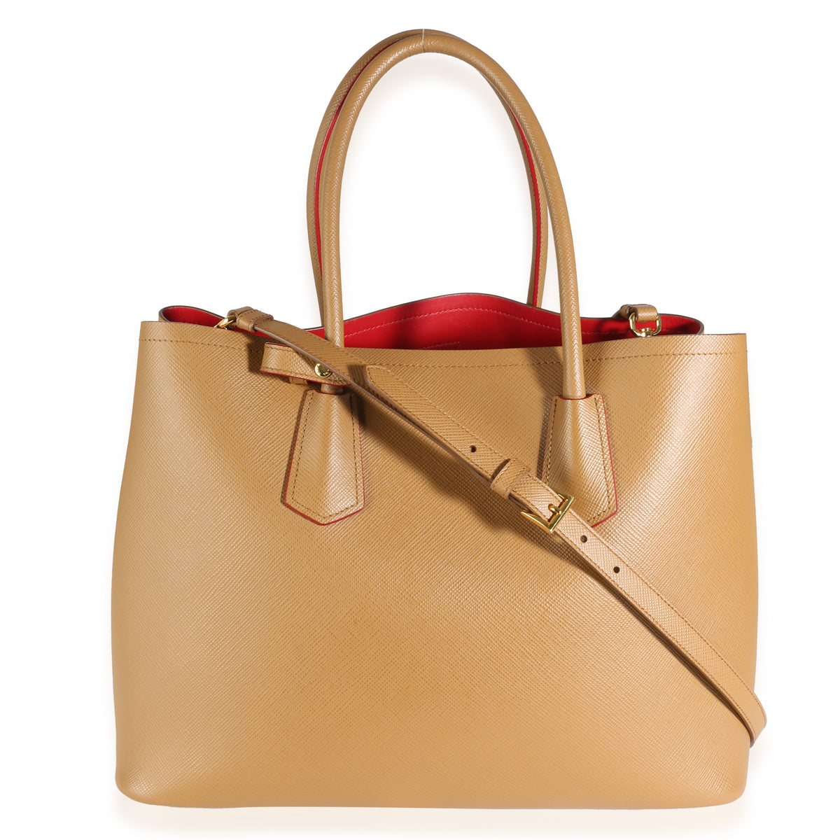 Caramel Saffiano Medium Double Bag Tote