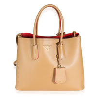 Caramel Saffiano Medium Double Bag Tote