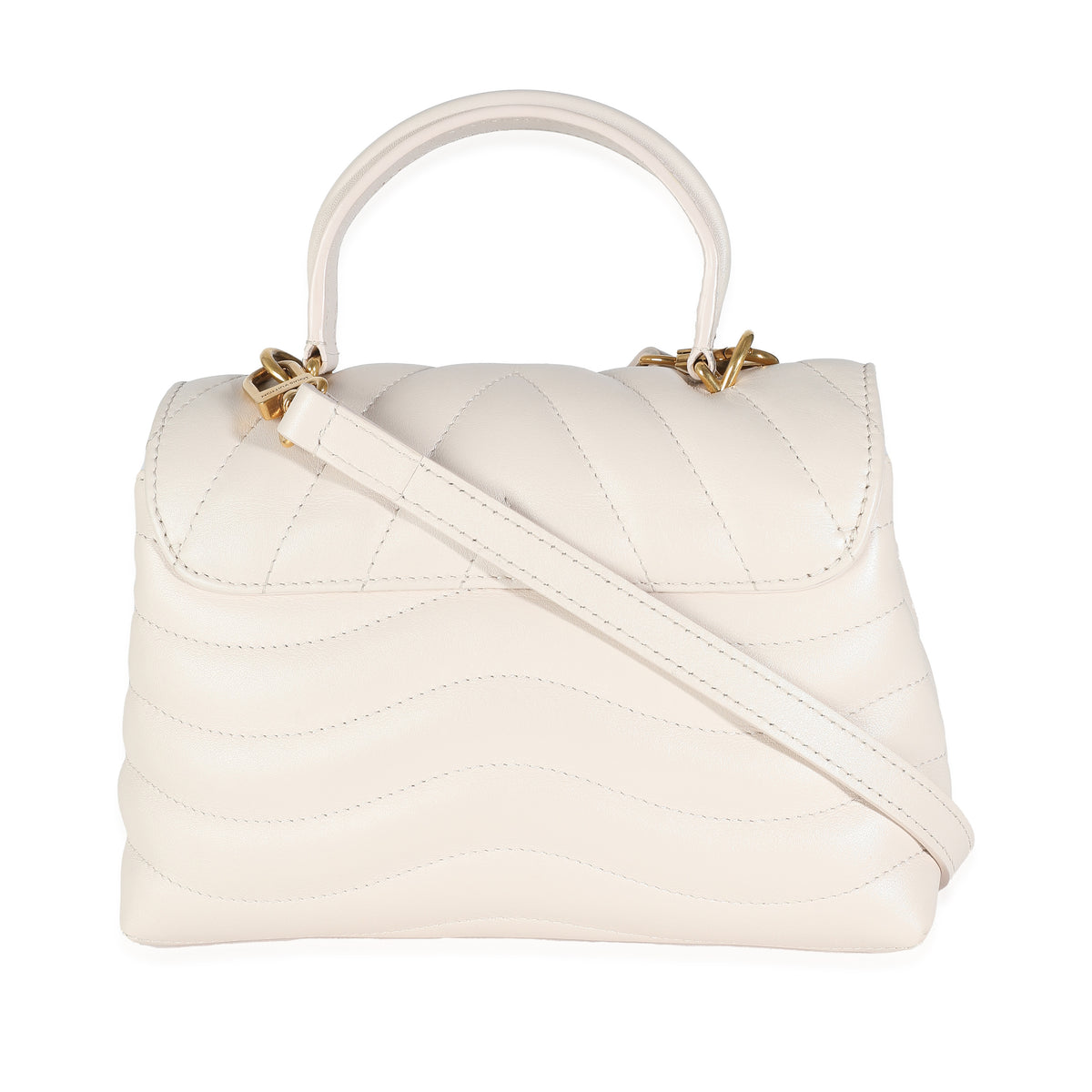 Ivory Calfskin New Wave Top Handle Bag