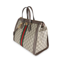 Beige GG Supreme Monogram Web Medium Ophidia Tote