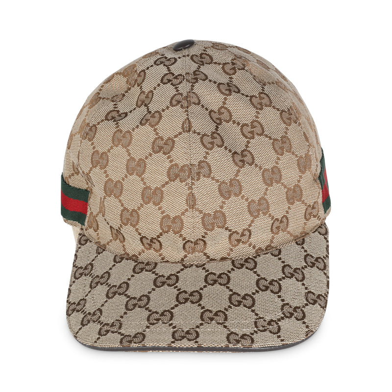 Beige Original GG Canvas Web Baseball Hat L