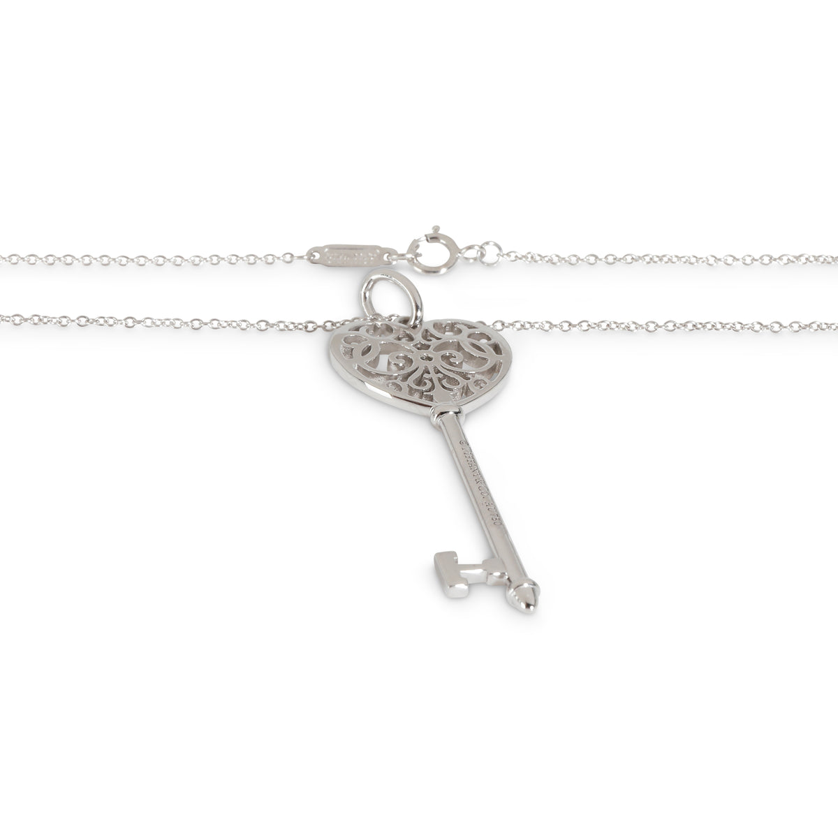 Enchant Key Pendant in 18k White Gold 0.05 CTW