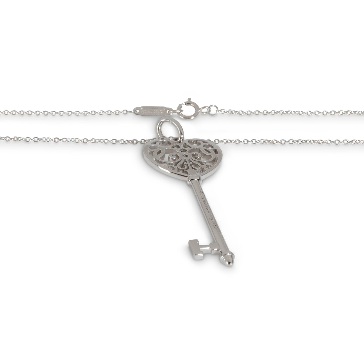 Enchant Key Pendant in 18k White Gold 0.05 CTW