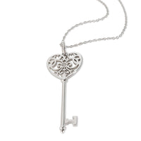 Enchant Key Pendant in 18k White Gold 0.05 CTW