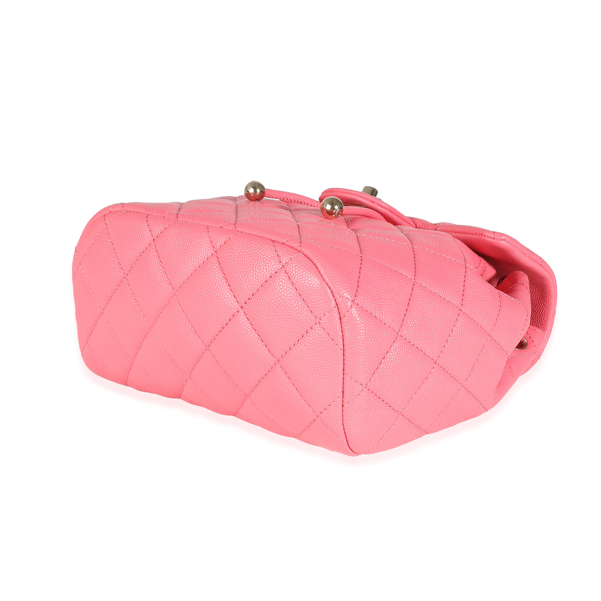 Pink Quilted Caviar Drawstring Backpack