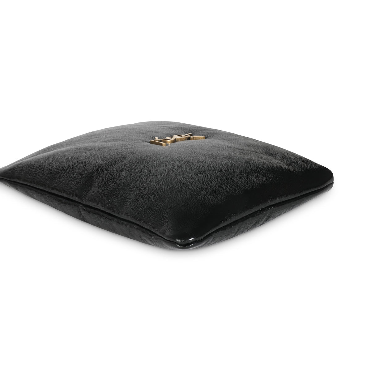 Black Shiny Leather Small Calypso Pillow Pouch