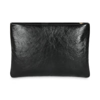 Black Shiny Leather Small Calypso Pillow Pouch