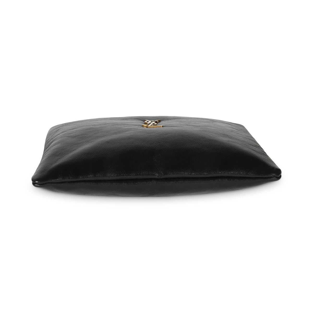 Black Shiny Leather Small Calypso Pillow Pouch