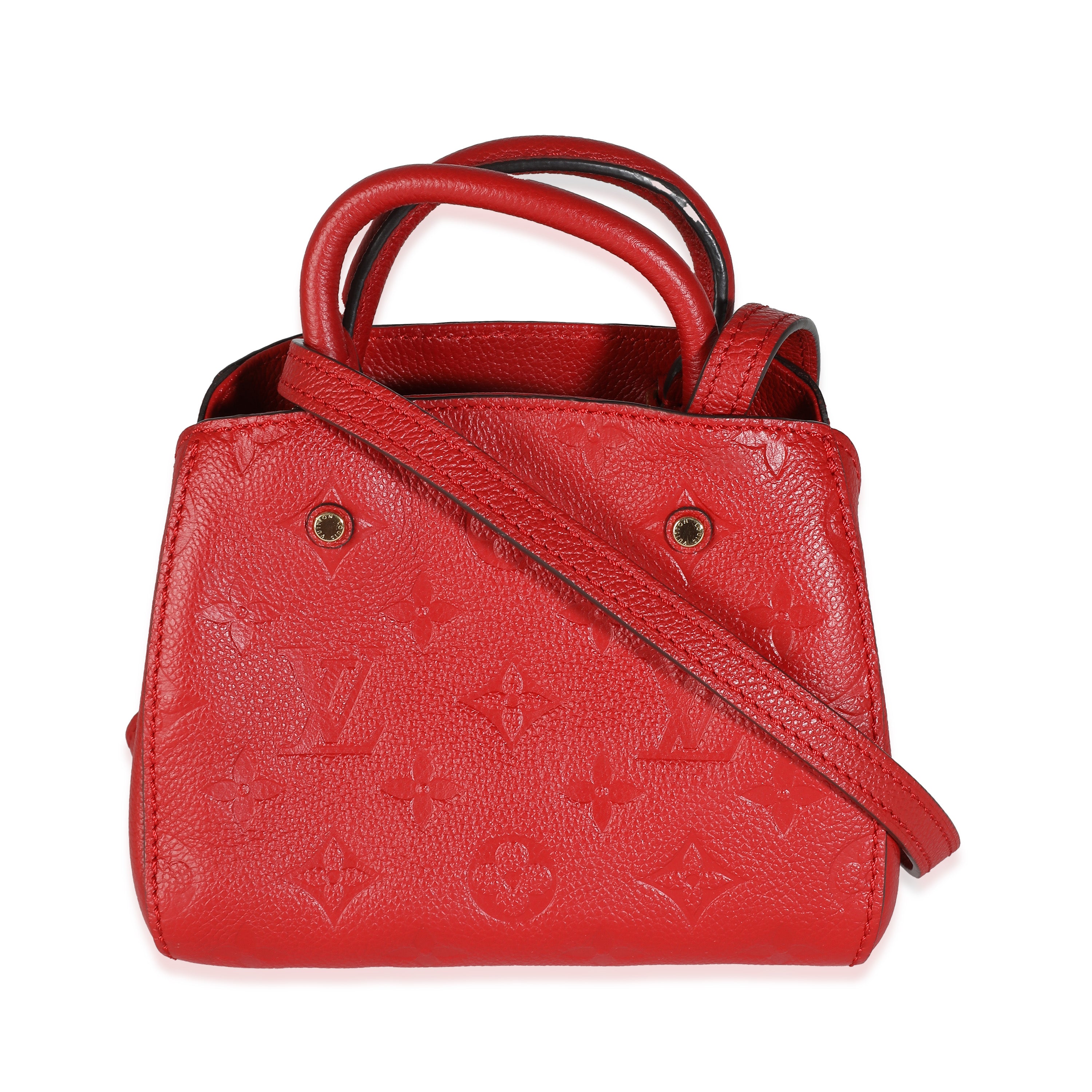 LOUIS VUITTON モノグラムミニレッド Louis Vuitton Cherry Monogram Empreinte Nano Montaigne | myGemma