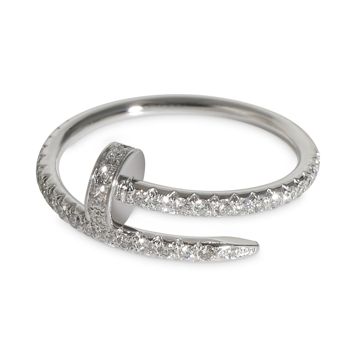 Juste Un Clou Ring, Small Model, Diamonds (White Gold)