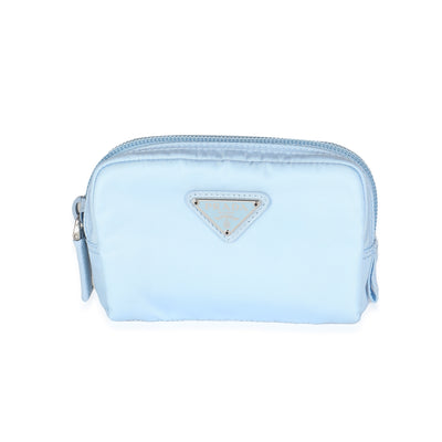 Light Blue Re-Nylon Necessaire Pouch