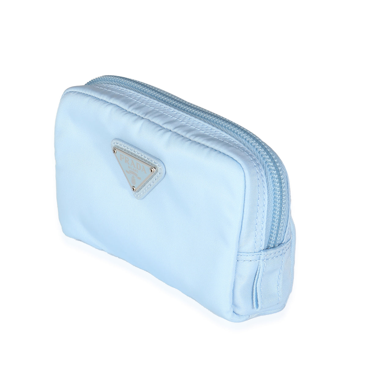 Light Blue Re-Nylon Necessaire Pouch